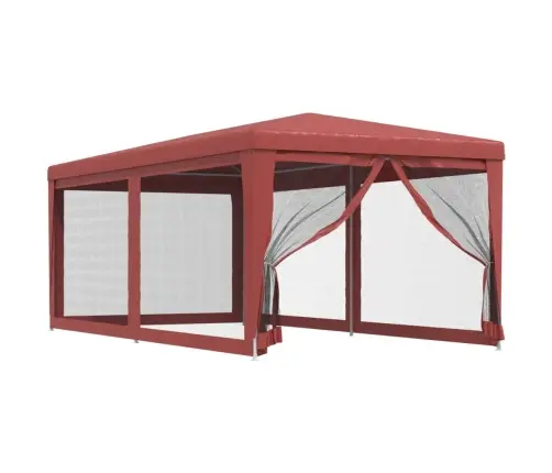 Peotelk 6 Võrgust Külgseinaga, Punane, 3 X 6 M Hdpe