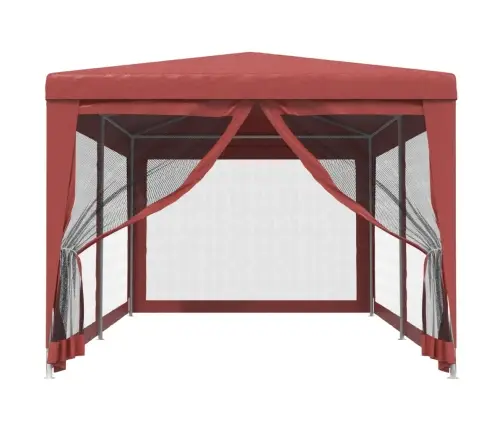 Peotelk 6 Võrgust Külgseinaga, Punane, 3 X 6 M Hdpe