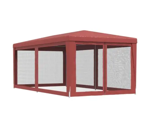 Peotelk 6 Võrgust Külgseinaga, Punane, 3 X 6 M Hdpe