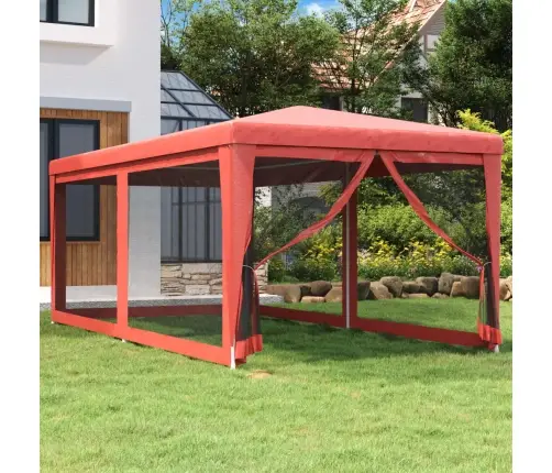 Peotelk 6 Võrgust Külgseinaga, Punane, 3 X 6 M Hdpe