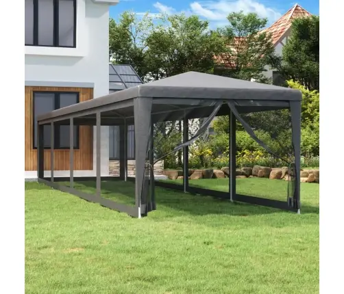Proginė Palapinė Su 10 Tinklinių Sienų, Antracito, 3X12M, Hdpe
