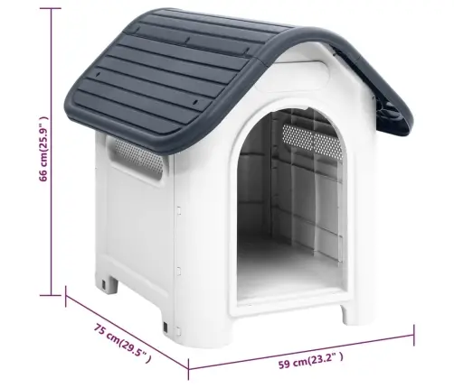 Koerakuut Hall 59 X 75 X 66 Cm Polüpropüleenist