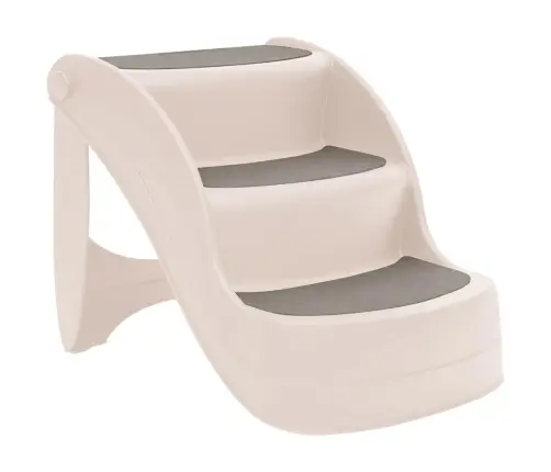 3 Pakāpienu Suņu Kāpnes, Saliekamas, Bēšas, 50X38X38 Cm Vidaxl