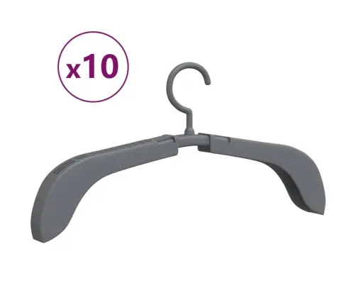 Izvelkami Drēbju Pakaramie, 10 Gab., Pelēki Vidaxl