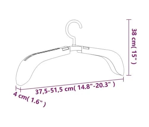 Izvelkami Drēbju Pakaramie, 10 Gab., Pelēki Vidaxl