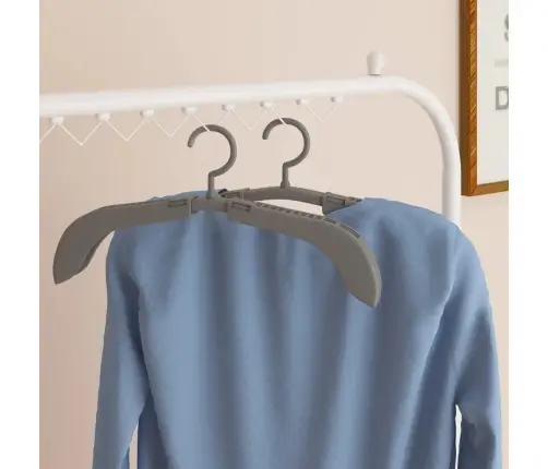 Izvelkami Drēbju Pakaramie, 10 Gab., Pelēki Vidaxl