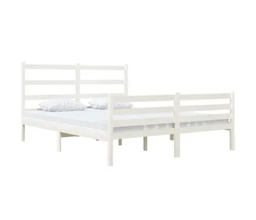 Voodiraam, Valge, Täismännipuit 120X190 Cm