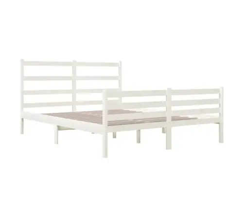 Voodiraam, Valge, Täismännipuit 120X190 Cm