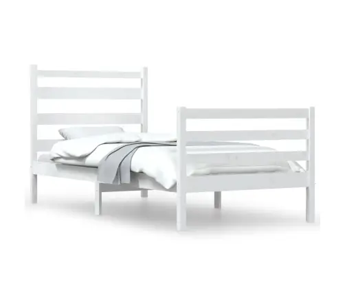 Gultas Rāmis, Balts, Priedes Masīvkoks, 100X200 Cm Vidaxl