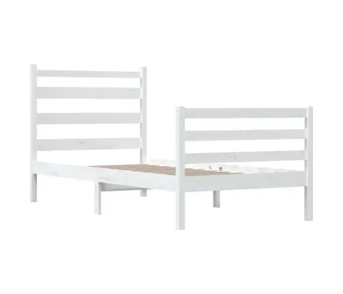 Gultas Rāmis, Balts, Priedes Masīvkoks, 100X200 Cm Vidaxl