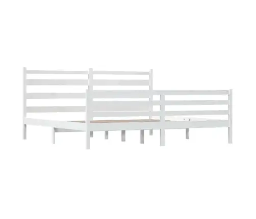 Voodiraam Täismännipuit, 200 X 200 cm Valge