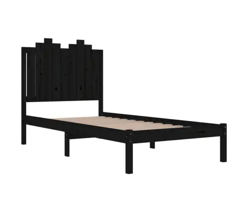 Lovos Rėmas, Juodas, 75X190cm Pušies Masyvas, Vienvietis