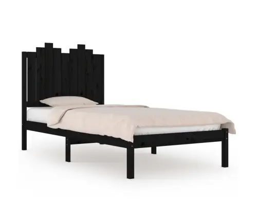 Lovos Rėmas, Juodos Spalvos, 100X200cm Pušies Medienos Masyvas