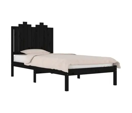 Lovos Rėmas, Juodos Spalvos, 100X200cm Pušies Medienos Masyvas