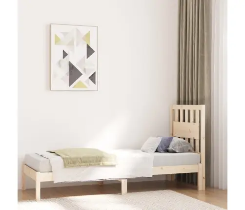 Gultas Rāmis, Masīvkoks, 75X190 Cm, Mazs, Vienvietīgs Vidaxl