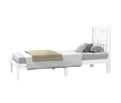 Lovos Rėmas, Baltas, 75X190cm Pušies Masyvas, Vienvietis