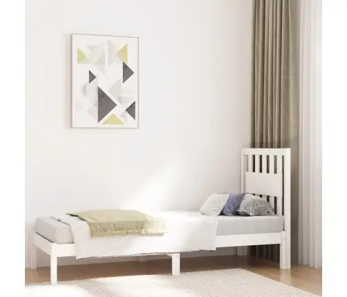 Lovos Rėmas, Baltas, 75X190cm Pušies Masyvas, Vienvietis