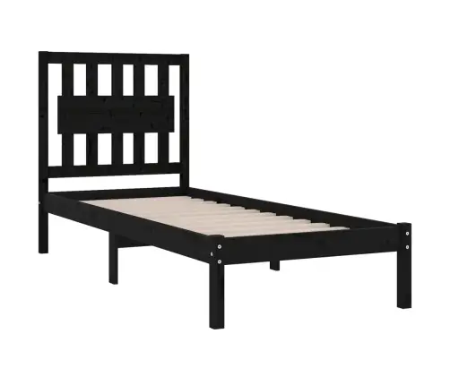 Gultas Rāmis, Melns, Masīvkoks, 75X190 Cm, Mazs, Vienvietīgs Vidaxl