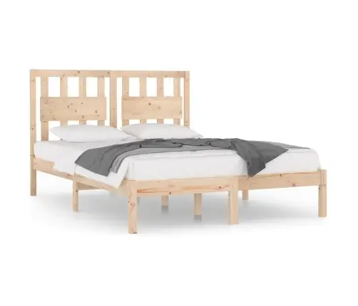Gultas Rāmis, Priedes Masīvkoks, 135X190 Cm, Divvietīgs Vidaxl