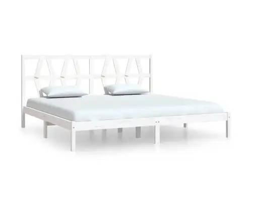 Gultas Rāmis, Balts, Priedes Masīvkoks, 200X200 Cm Vidaxl