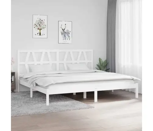 Gultas Rāmis, Balts, Priedes Masīvkoks, 200X200 Cm Vidaxl