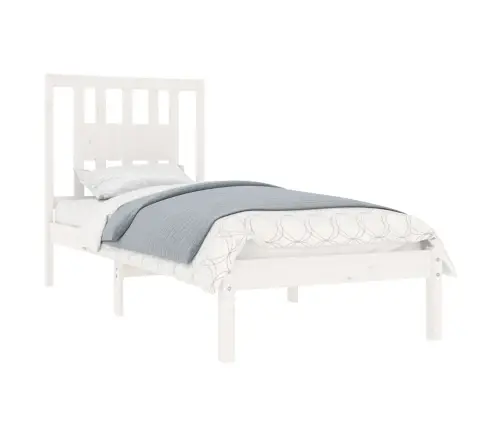 Voodiraam, Valge, Täismännipuit, 90 X 190 Cm Voodiraam, Valge, Täismännipuit, 90 X 190 Cm