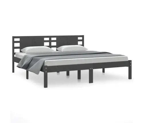 Lovos Rėmas, Pilkos Spalvos, 200X200cm Pušies Medienos Masyvas