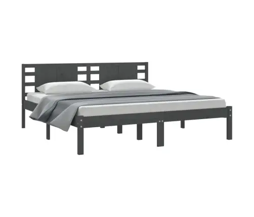 Lovos Rėmas, Pilkos Spalvos, 200X200cm Pušies Medienos Masyvas