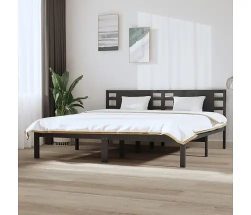 Lovos Rėmas, Pilkos Spalvos, 200X200cm Pušies Medienos Masyvas