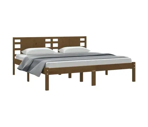 Gultas Rāmis, Medus Brūns, Priedes Masīvkoks, 200X200 Cm Vidaxl