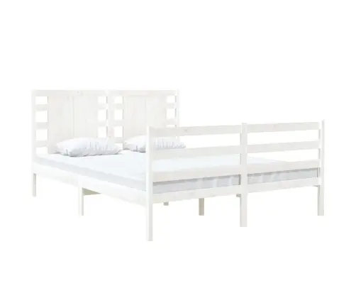 Gulta Bez Matrača, Balts, 120X190 Cm, Priedes Masīvkoks Vidaxl