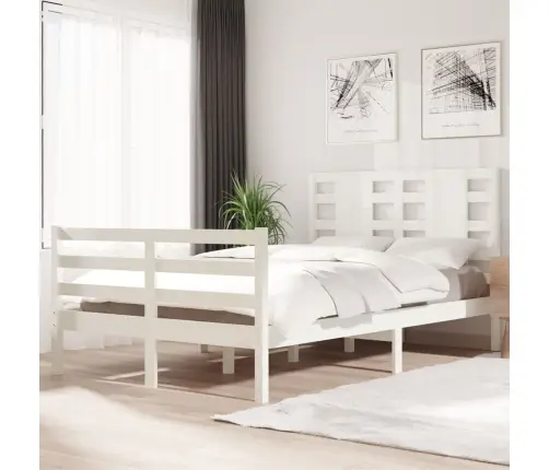 Gulta Bez Matrača, Balta, 120X200 Cm, Priedes Masīvkoks Vidaxl