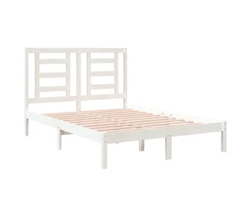 Lovos Rėmas, Baltas, 120X190cm Medienos Masyvas, Dvivietis