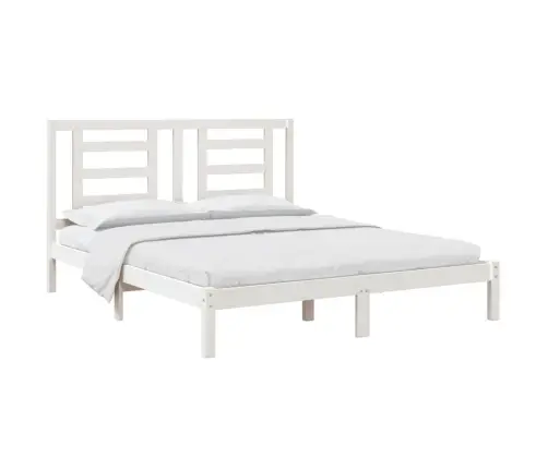 Gulta Bez Matrača, Balts, 160X200 Cm, Priedes Masīvkoks Vidaxl