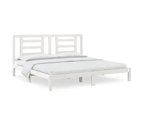 Gulta Bez Matrača, Balts, 200X200 Cm, Priedes Masīvkoks Vidaxl