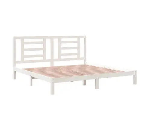 Gulta Bez Matrača, Balts, 200X200 Cm, Priedes Masīvkoks Vidaxl