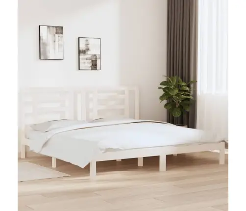 Gulta Bez Matrača, Balts, 200X200 Cm, Priedes Masīvkoks Vidaxl