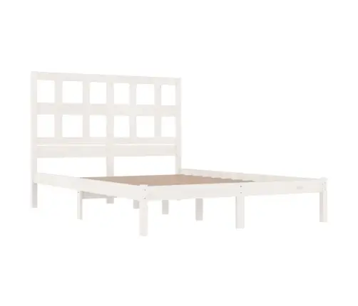 Gulta Bez Matrača, Balts, 140X190 Cm, Priedes Masīvkoks Vidaxl