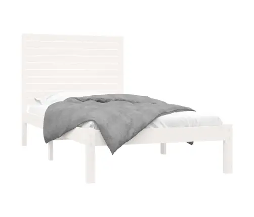 Gultas Rāmis, Balts, Masīvkoks, 90X200 Cm Vidaxl