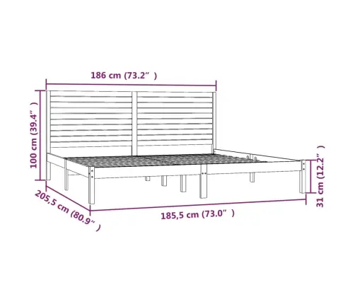 Led-Voodiraam, Valge, 180 X 200 cm Täispuit