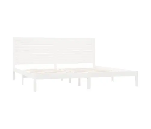 Gultas Rāmis, Balts, Masīvkoks, 180X200 Cm, Liels, Divvietīgs Vidaxl