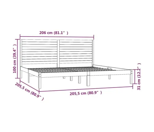Gultas Rāmis, Masīvkoks, 200X200 Cm Vidaxl