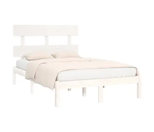 Lovos Rėmas, Baltas, 120X190cm Medienos Masyvas, Dvivietis