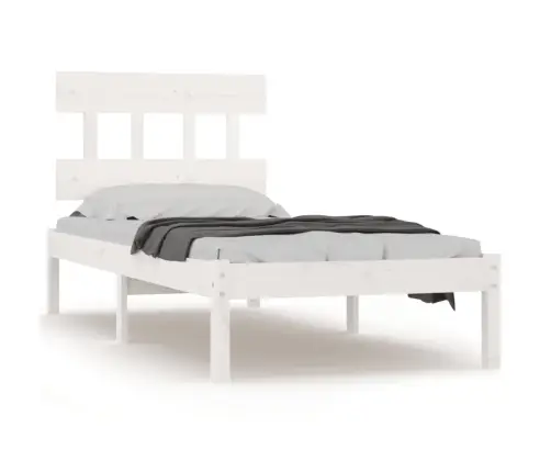 Voodiraam, Valge, Täispuit, 100 X 200 Cm