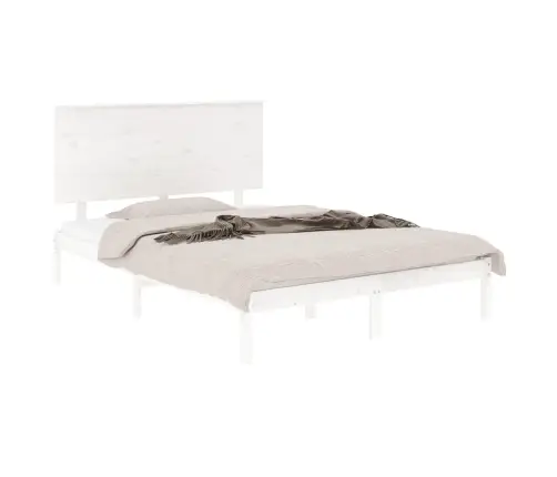 Lovos Rėmas, Baltas, 120X190cm Medienos Masyvas, Dvivietis