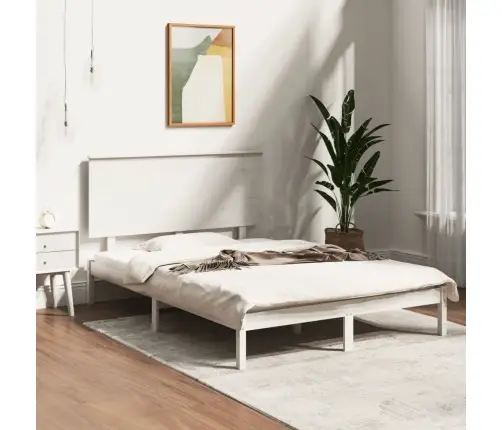 Lovos Rėmas, Baltas, 120X190cm Medienos Masyvas, Dvivietis