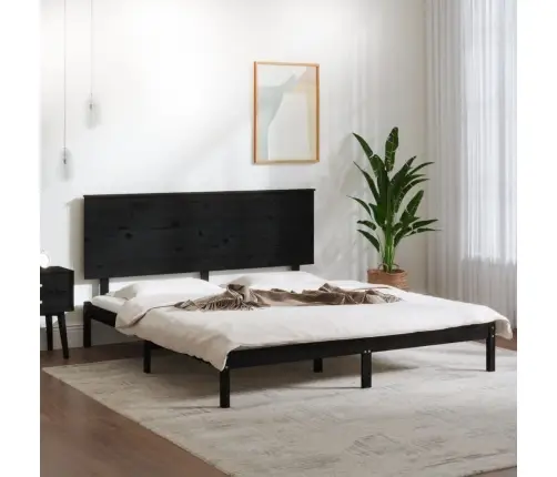 Lovos Rėmas, Juodos Spalvos, 200X200cm Pušies Medienos Masyvas