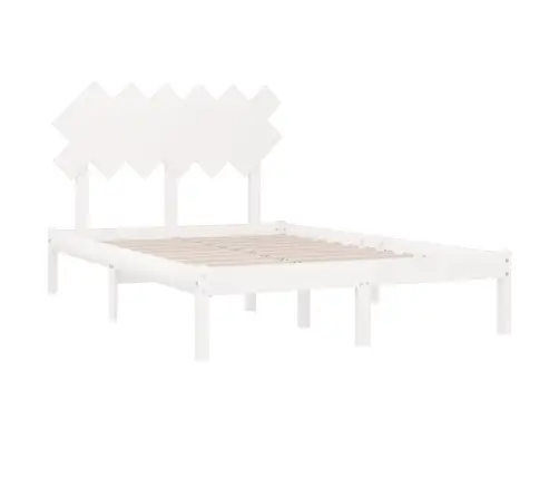 Gultas Rāmis, Balts, 120X190 Cm, Divvietīgs, Masīvkoks Vidaxl