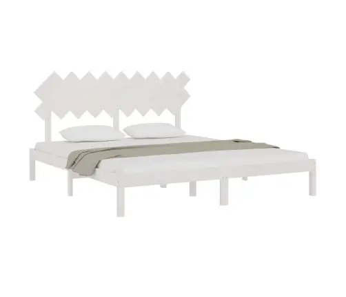 Gultas Rāmis, Balts, 180X200 Cm, Super King Izmērs, Masīvkoks Vidaxl