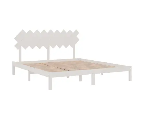 Gultas Rāmis, Balts, 180X200 Cm, Super King Izmērs, Masīvkoks Vidaxl